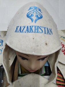 Шапка ушанка войлочная для бани "Kazakhstan"
