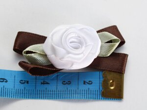 Бантики для декорирования "Белые розы", 10 шт.