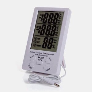 Электронный термометр, гигрометр, часы MAX-MIN TA298