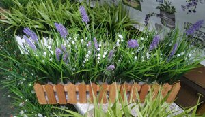 Трава декоративная искусственная с ландышами в ящике 50x10 см