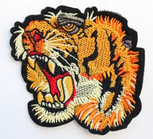 Нашивка на одежду, "Тигр", 9 см