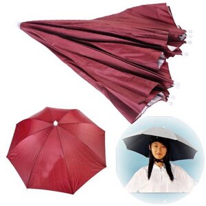 Зонт-шляпа, складной полуавтомат, бордовый
