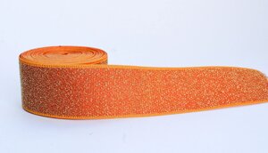 Лента эластичная, оранжевая, 4 см