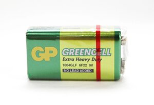 Батарейки типа крона "GP Greencell", 1 шт.