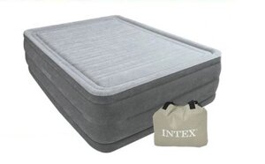 Кровать надувная Intex 152х203х56 см, max 273 кг Intex 64418, поверхность флок, встроенный насос