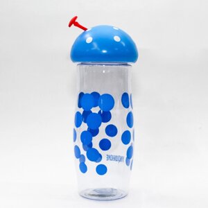 Эко бутылка для воды "Грибочек", 0,4 л, синяя