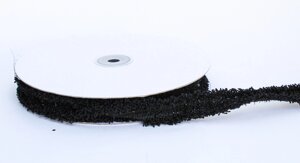 Декоративная лента для одежды с бахромой, черная, 1.5 см