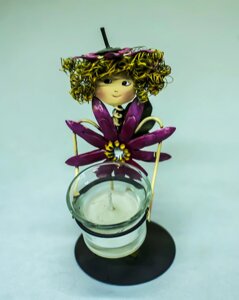 Декоративная свеча гелевая "Ромашка фиолетовая"