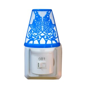LED ночник в розетку "Лампа", синий