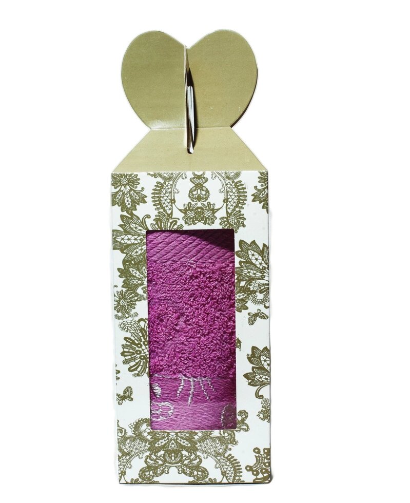 Полотенце в подарочной упаковке (розовое), 70*30 см от компании Интернет-магазин VPROK_kz - фото 1