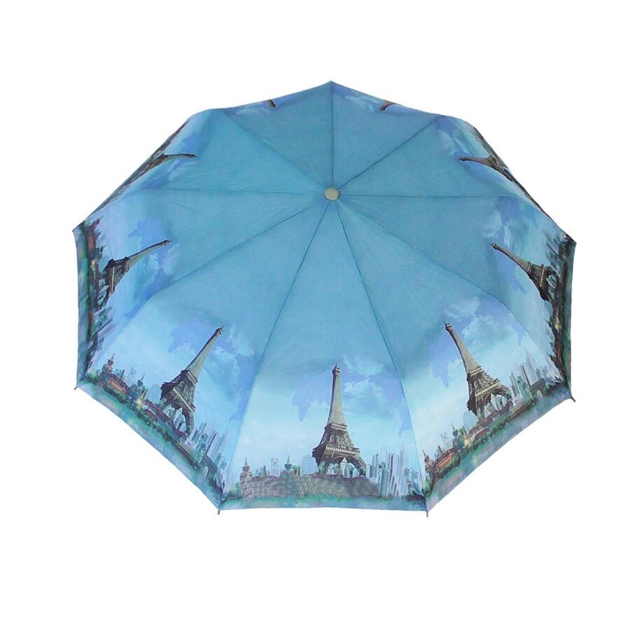Полуавтоматический складной женский зонт "Города", марки Lantana от компании Интернет-магазин VPROK_kz - фото 1