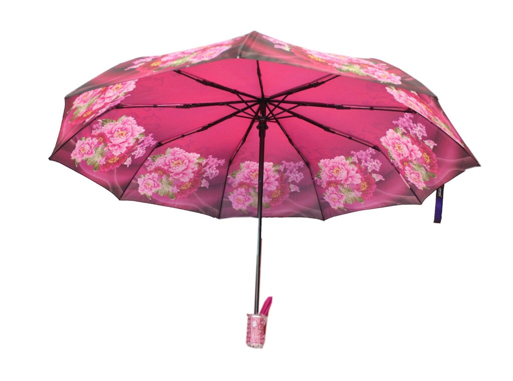 Полуавтоматический складной женский зонт LAN747red от компании Интернет-магазин VPROK_kz - фото 1