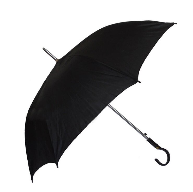 Полуавтоматический зонт-трость с деревянной ручкой, чёрный от компании Интернет-магазин VPROK_kz - фото 1