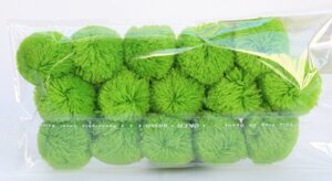 Помпоны декоративные из акриловой пряжи, 1.5 см, светло-зеленые