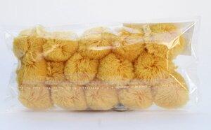Помпоны декоративные из акриловой пряжи, 1.5 см, желтые