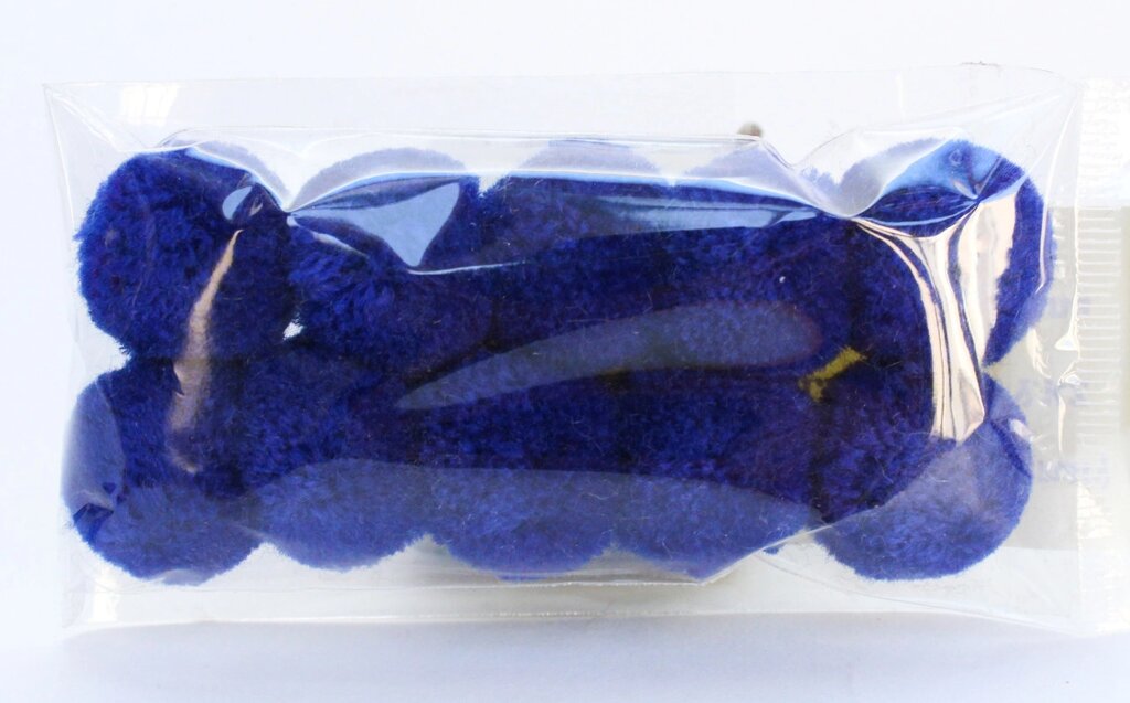 Помпоны декоративные из акриловой пряжи, 2 см, синие от компании Интернет-магазин VPROK_kz - фото 1