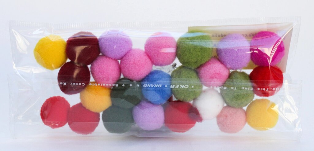 Помпоны декоративные из синтетики, 1.5 см, 25 шт., разноцветные от компании Интернет-магазин VPROK_kz - фото 1