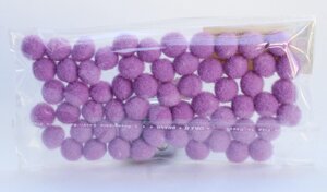 Помпоны декоративные из синтетики, 1 см, 60 шт., фиолетовые