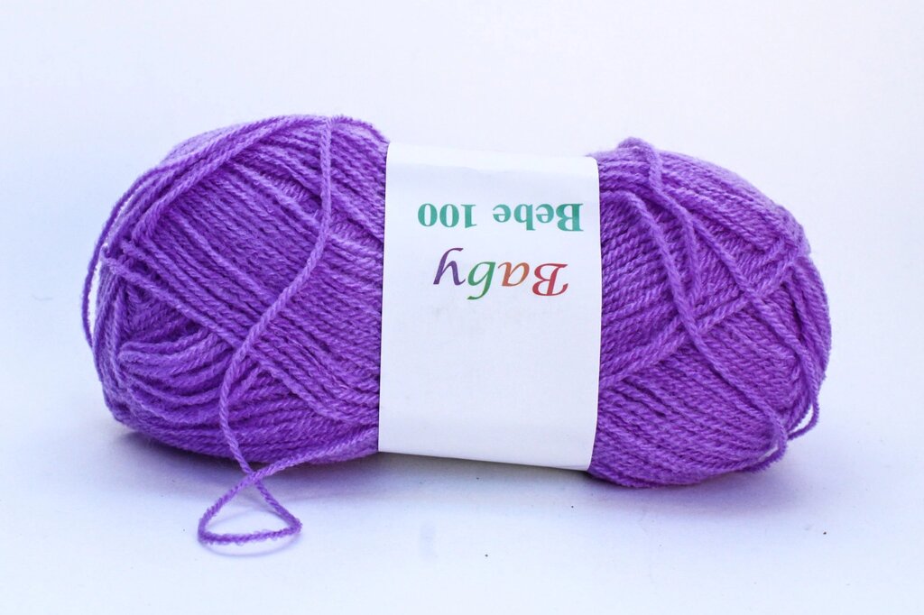 Пряжа акриловая, детская, 45 гр., фиолетовая от компании Интернет-магазин VPROK_kz - фото 1
