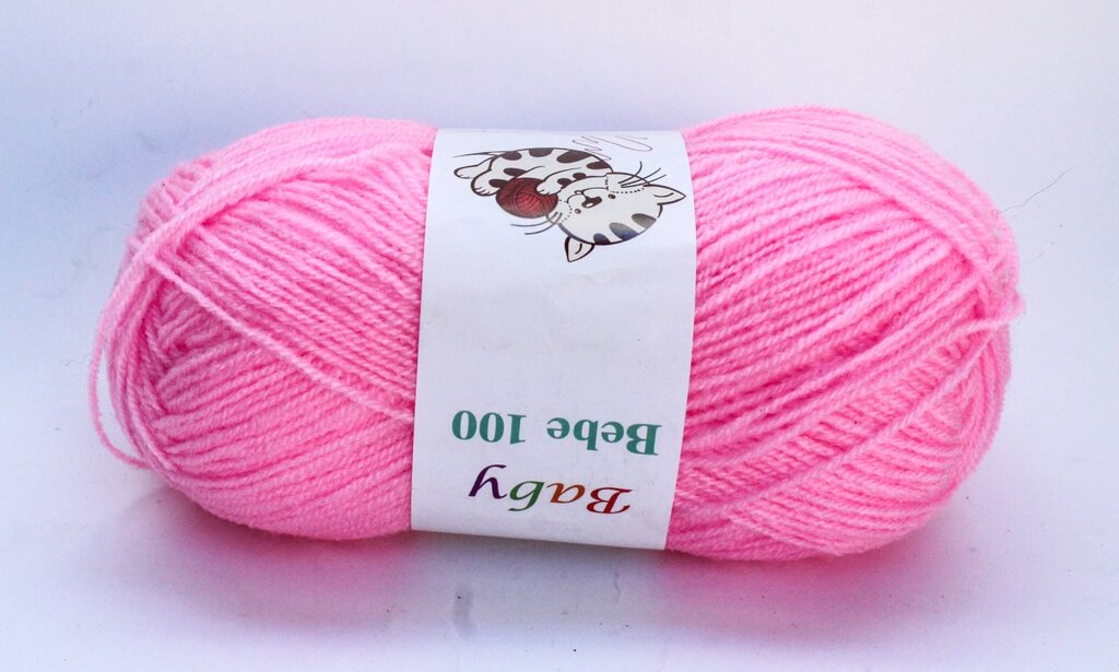 Пряжа акриловая, детская, 45 гр., розовая от компании Интернет-магазин VPROK_kz - фото 1