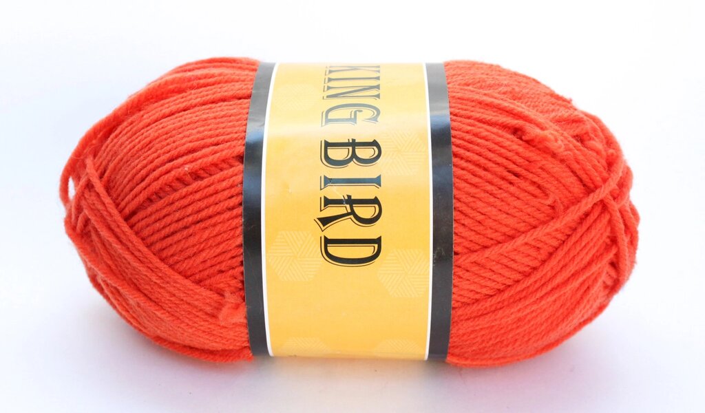 Пряжа акриловая, KING BIRD, 100 гр., красная от компании Интернет-магазин VPROK_kz - фото 1