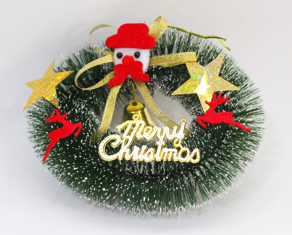 Рождественский венок "MERRY CHRISTMAS", D 16 см от компании Интернет-магазин VPROK_kz - фото 1