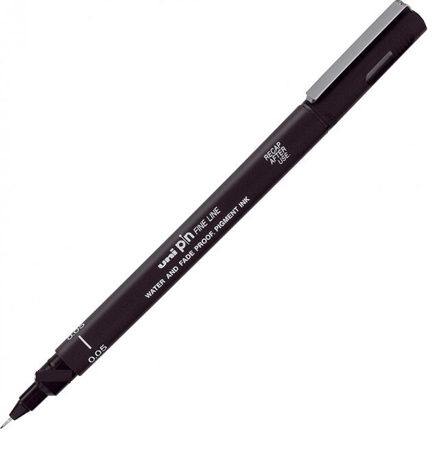 Ручка лайнер Uni Pin Fine Linе Черная 0.03 мм от компании Интернет-магазин VPROK_kz - фото 1