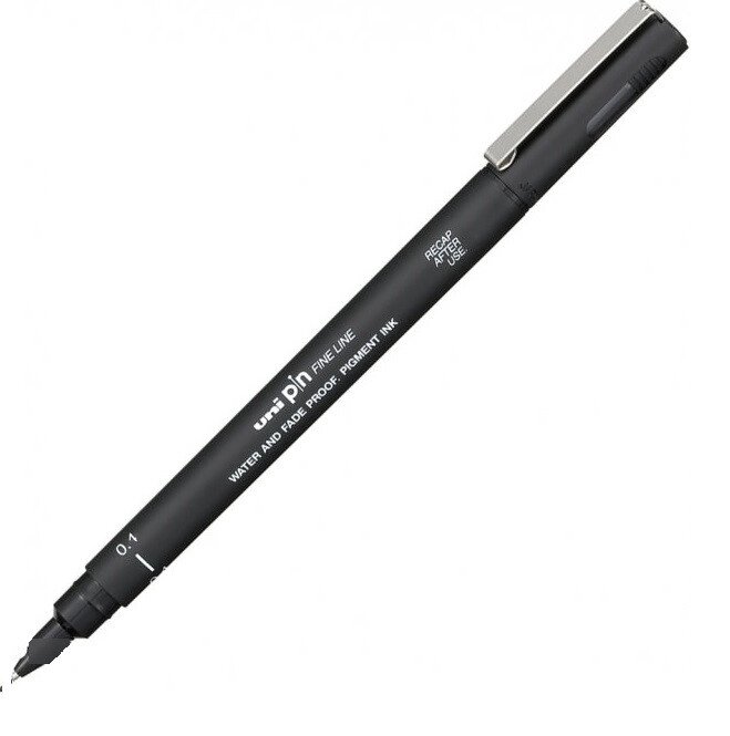 Ручка лайнер Uni Pin Fine Linе Черная 0.1 мм от компании Интернет-магазин VPROK_kz - фото 1