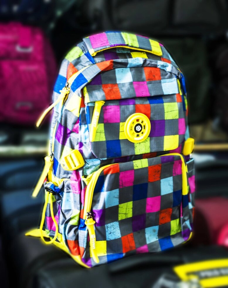 Рюкзак "Sunny" (желтый, с цветной клеткой) от компании Интернет-магазин VPROK_kz - фото 1