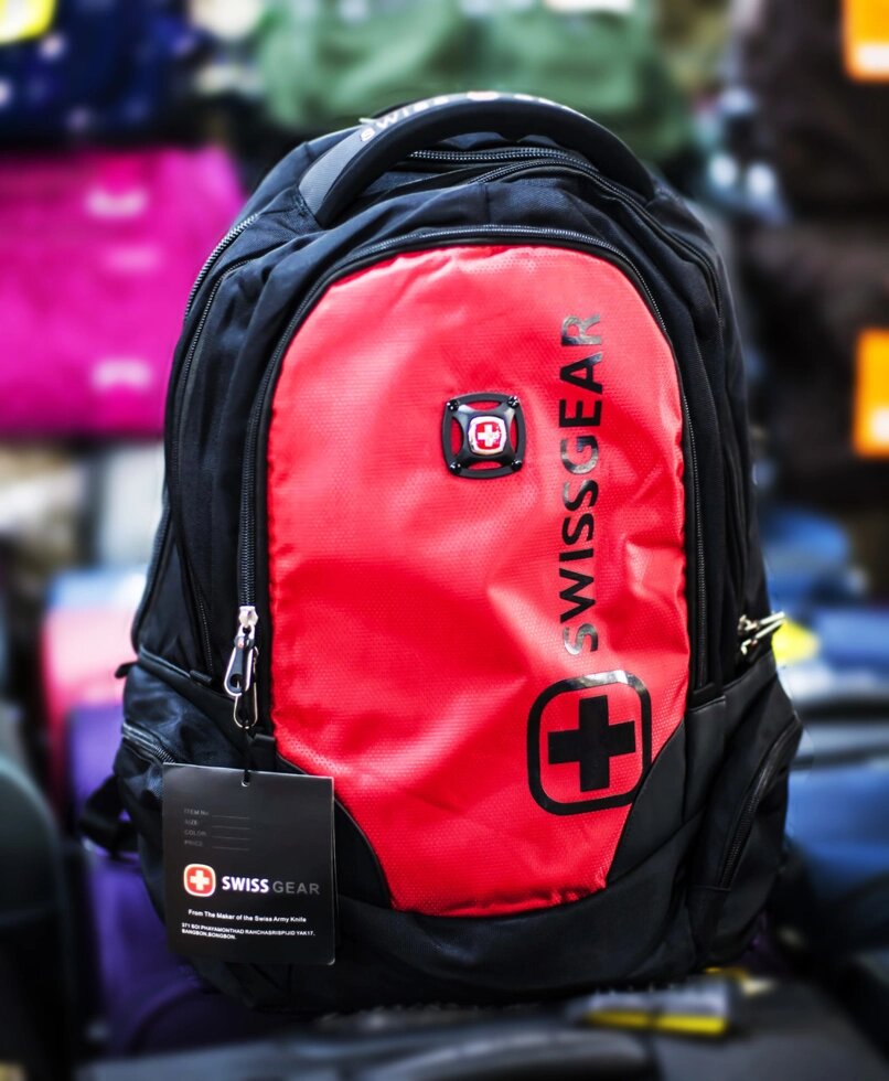 Рюкзак "SWISSGEAR 02" , (черный, с красными вставками) от компании Интернет-магазин VPROK_kz - фото 1