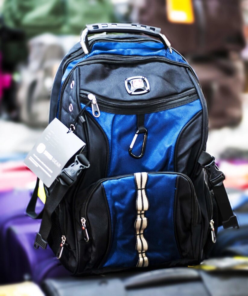 Рюкзак "SWISSGEAR", (черный, с синими вставками) от компании Интернет-магазин VPROK_kz - фото 1