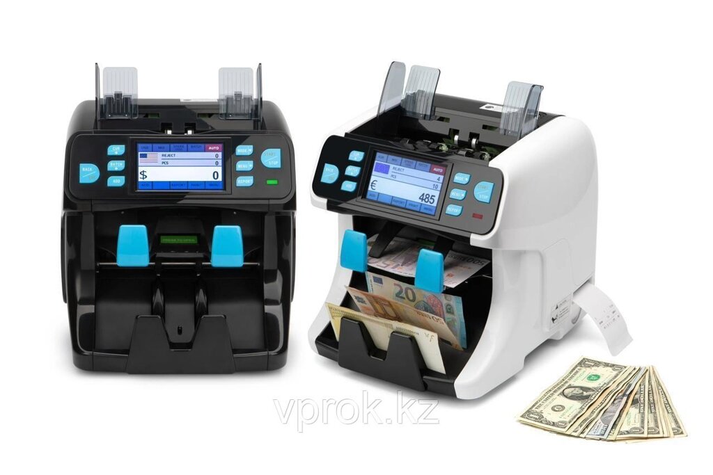 Счетная машина для денег, счетчик банкнот с мультивалютным пересчетом и двойным карманом от компании Интернет-магазин VPROK_kz - фото 1