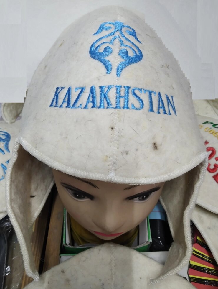 Шапка ушанка войлочная для бани "Kazakhstan" от компании Интернет-магазин VPROK_kz - фото 1