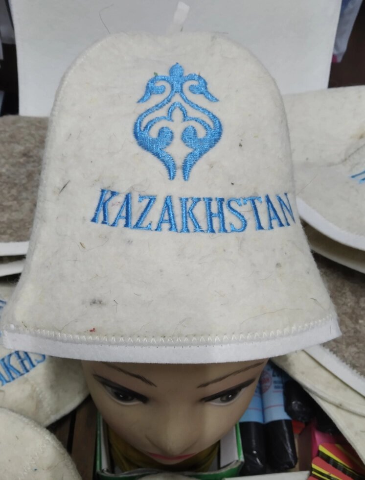Шапка войлочная для бани "Kazakhstan" от компании Интернет-магазин VPROK_kz - фото 1