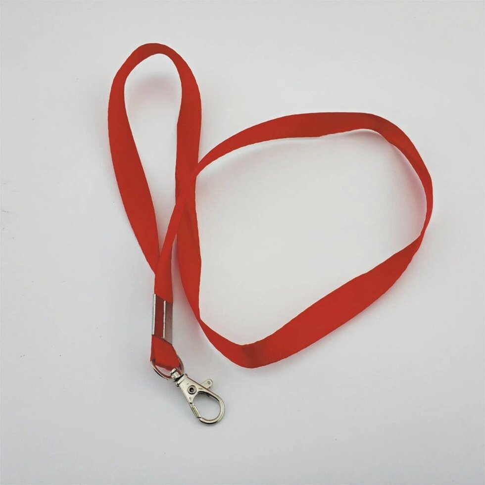 Шнур для бейджа 1,5см с метал. карабином (красный) от компании Интернет-магазин VPROK_kz - фото 1
