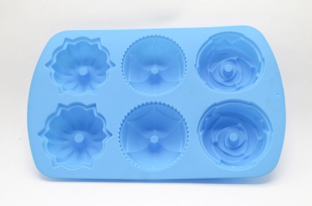 Силиконовая форма для кексов, голубая, 24*17 см от компании Интернет-магазин VPROK_kz - фото 1