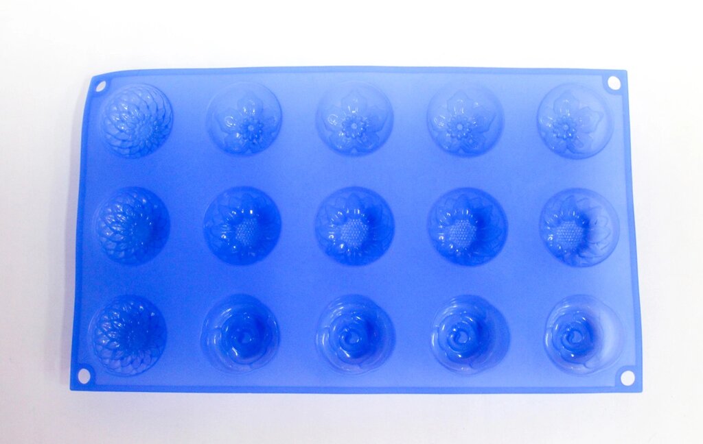 Силиконовая форма для кексов, прямоугольная, голубая, 29*17 см от компании Интернет-магазин VPROK_kz - фото 1
