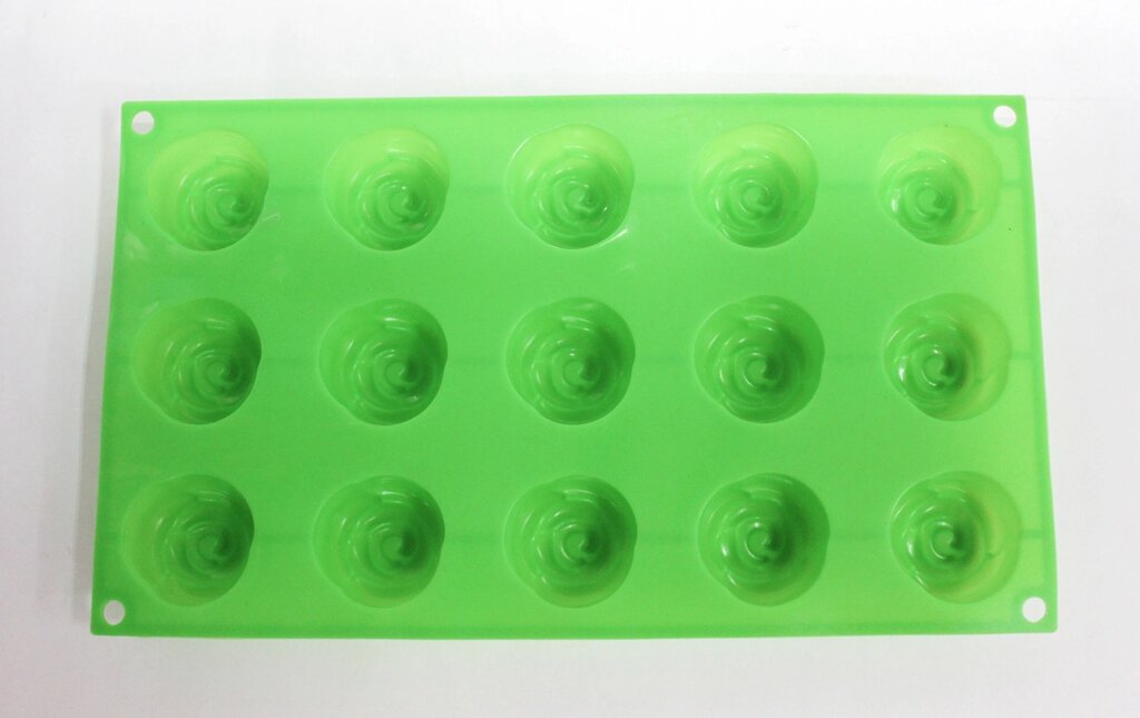 Силиконовая форма для кексов, прямоугольная, зеленая, 29*17 см от компании Интернет-магазин VPROK_kz - фото 1