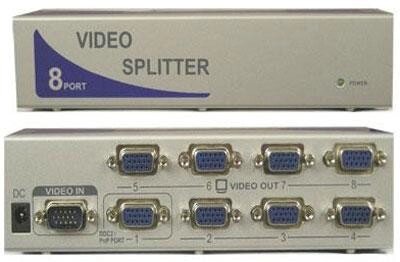 Сплиттер "VGA Spliter 8 Port Suitable For Common LCD Display Resolution:1920x1440 150 MHz  M: MT -1508" от компании Интернет-магазин VPROK_kz - фото 1