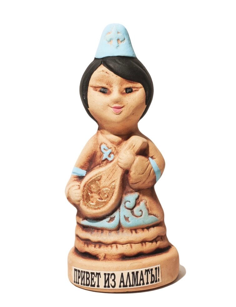 Статуэтка глиняная - Девушка с домброй, 15 см от компании Интернет-магазин VPROK_kz - фото 1