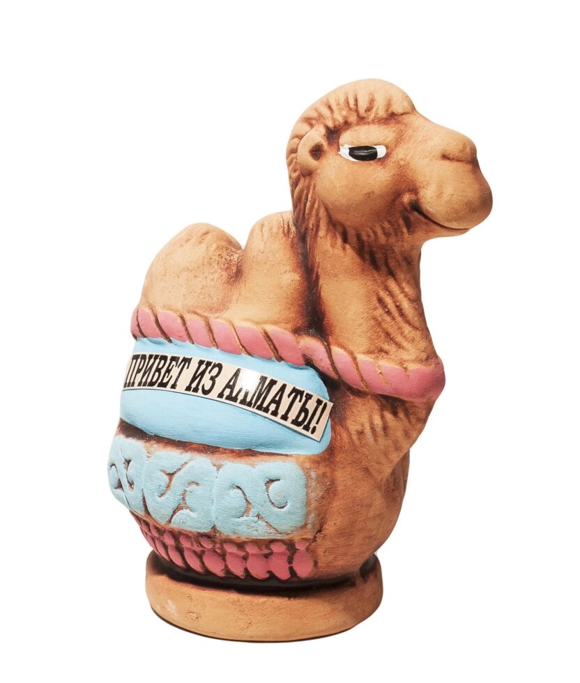 Статуэтка глиняная - Верблюд с надписью "Привет из Алматы", 10 см от компании Интернет-магазин VPROK_kz - фото 1