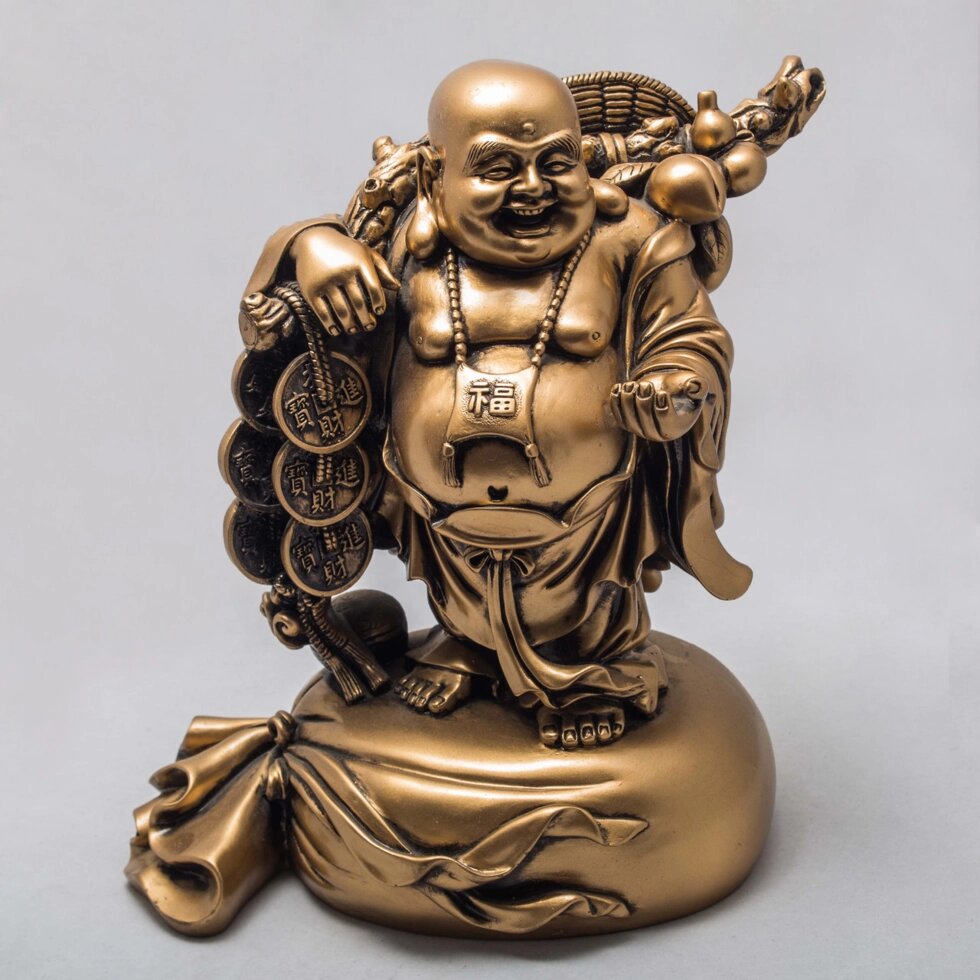 Статуэтка позолоченная "Будда на мешке" (26 см) от компании Интернет-магазин VPROK_kz - фото 1