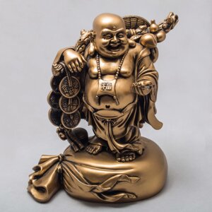 Статуэтка позолоченная "Будда на мешке"26 см)