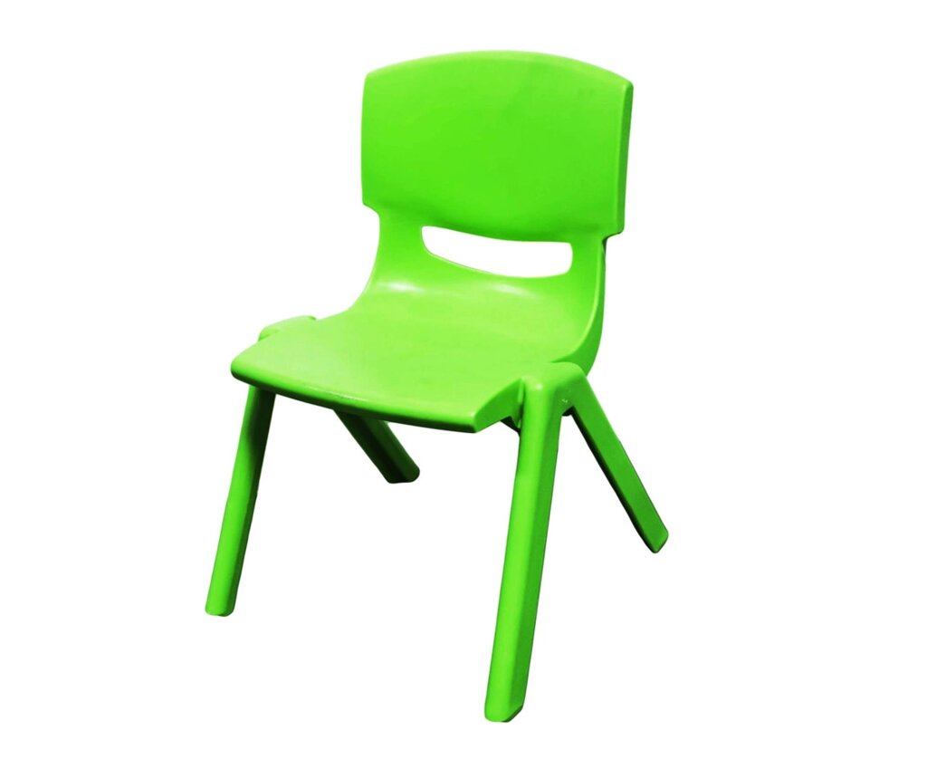 Стульчик детский пластиковый высота сиденья 24 см, зеленый от компании Интернет-магазин VPROK_kz - фото 1