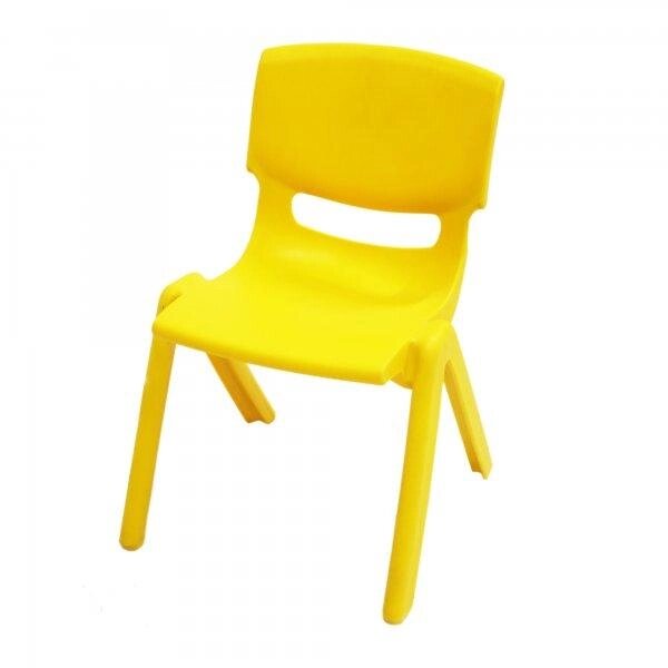 Стульчик детский пластиковый высота сиденья 24 см, желтый от компании Интернет-магазин VPROK_kz - фото 1