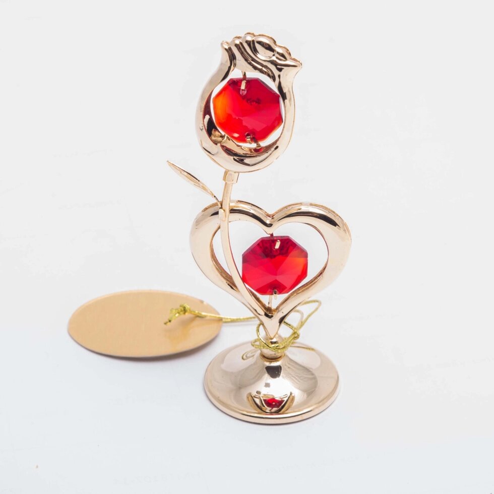 Сувенир "Роза с сердцем" 9 см от компании Интернет-магазин VPROK_kz - фото 1