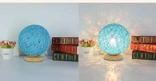 Светильник настольный - плетеный шар, 220V, синий от компании Интернет-магазин VPROK_kz - фото 1