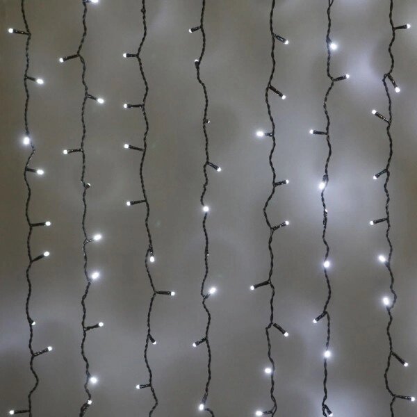 Светодиодная гирлянда "Дождь" - 6Х2 метра, 640 лампочек, холодный свет, светит постоянно от компании Интернет-магазин VPROK_kz - фото 1