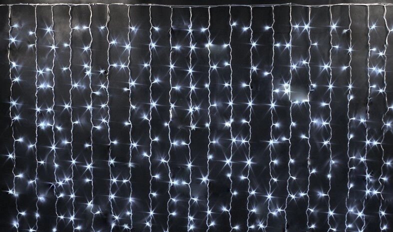 Светодиодная гирлянда "Водопад" - 6X3 метра, 786 лампочек, белый свет , синхронная работа от компании Интернет-магазин VPROK_kz - фото 1