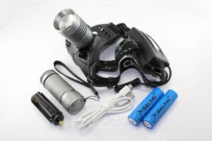 Светодиодный фонарь Bailong Police TS26, 2 в 1 налобный\ручной, Zoom, зарядка USB, 2 аккумулятора
